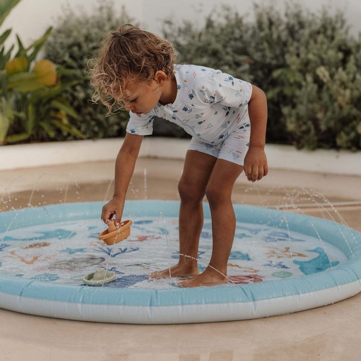 Little Dutch Paddling Pool Little Dutch Childrens Inflatable Sprinkler Mat 150cm (Ocean Dreams Blue)