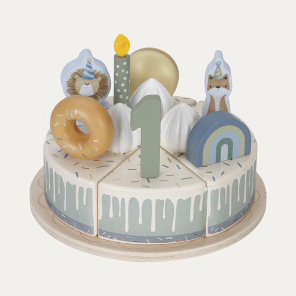 Little Dutch Birthday Cake & Crown Set - Blue