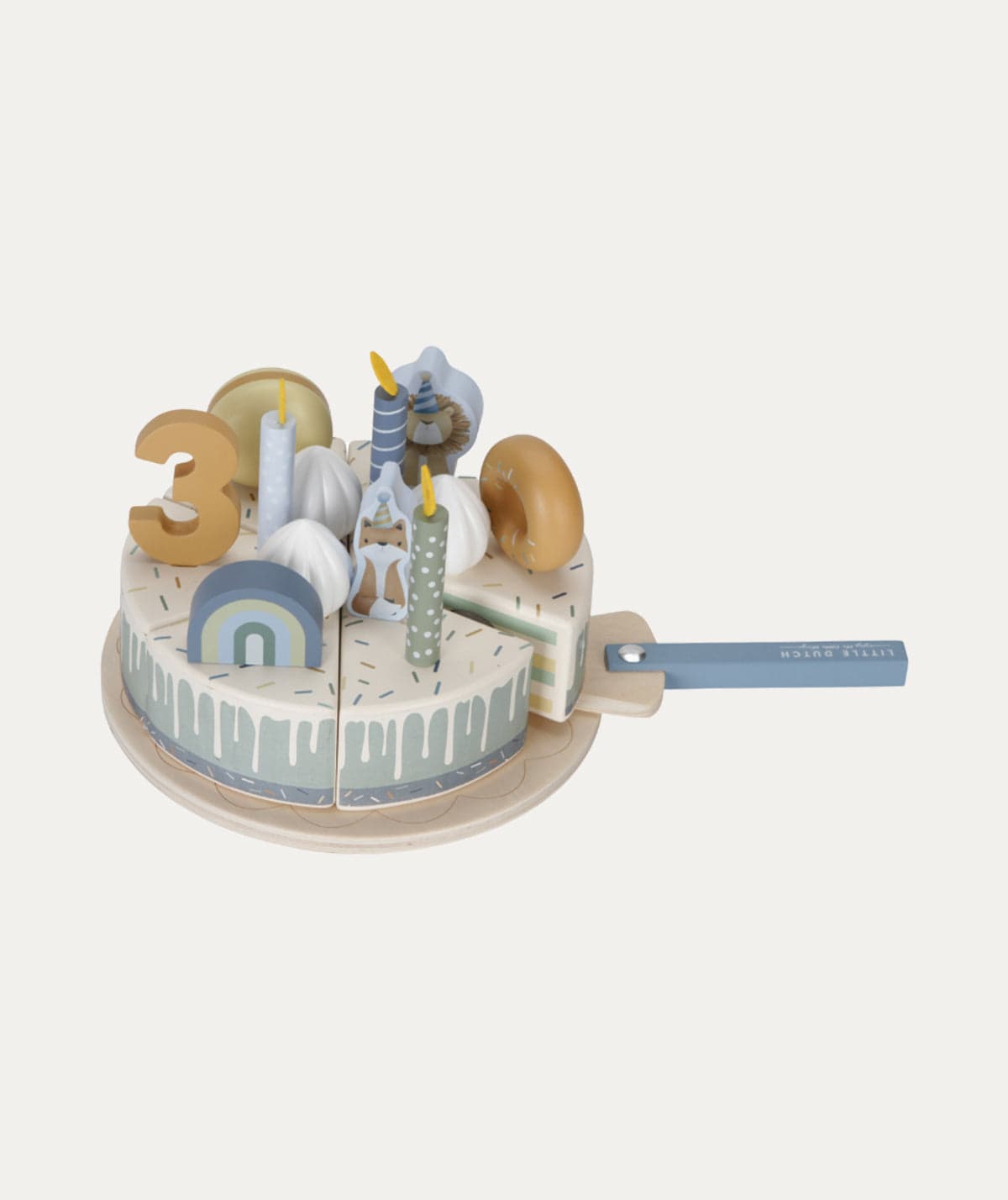 Little Dutch Play Food Little Dutch Blue Wooden Birthday Cake