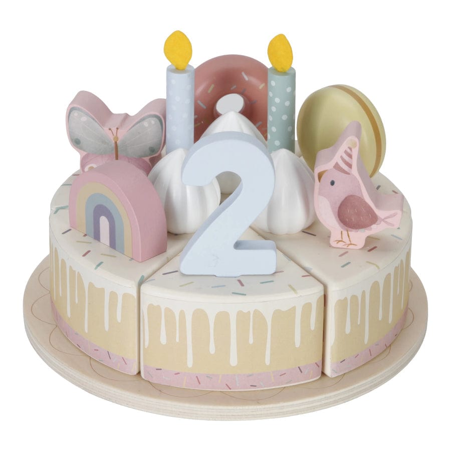 Little Dutch Play Food Little Dutch Pink Wooden Birthday Cake