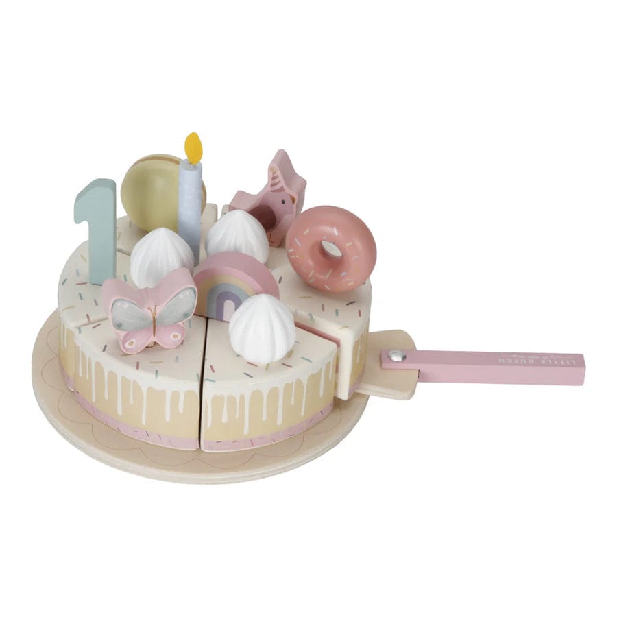 Little Dutch Play Food Little Dutch Pink Wooden Birthday Cake