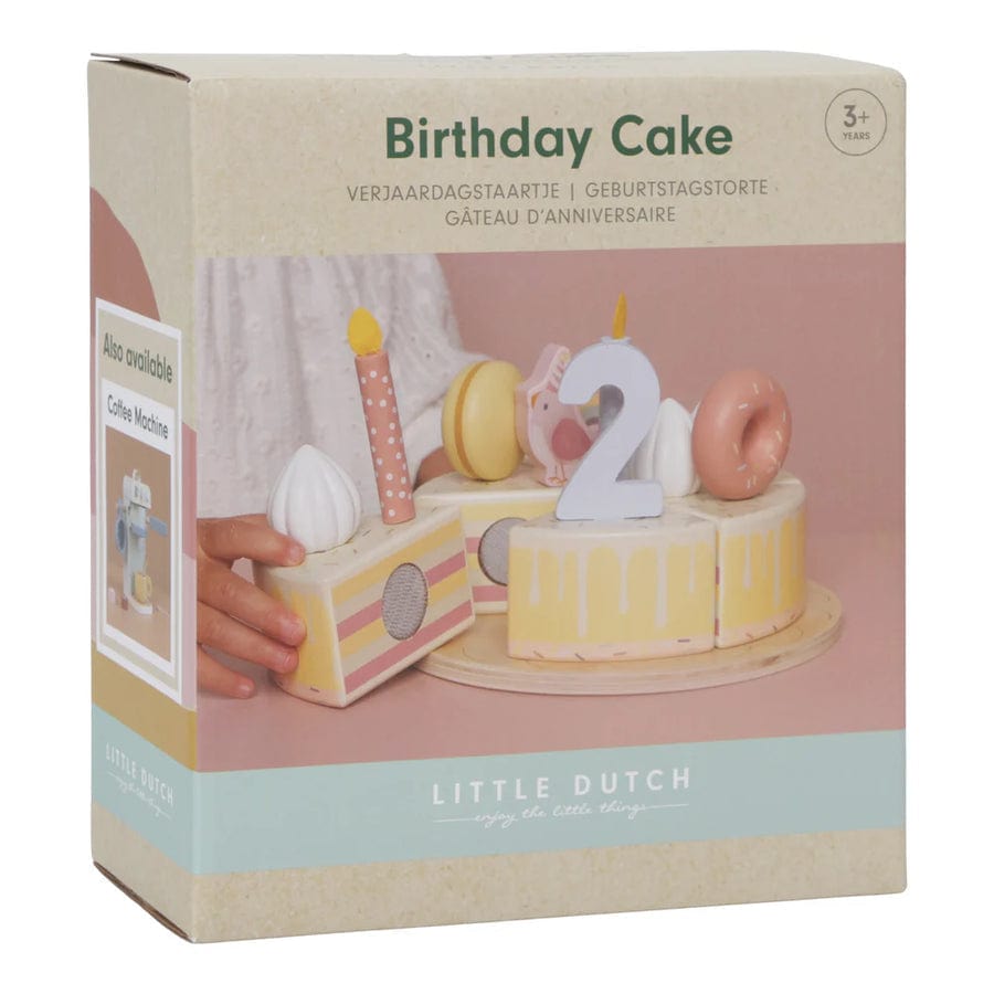 Little Dutch Play Food Little Dutch Pink Wooden Birthday Cake