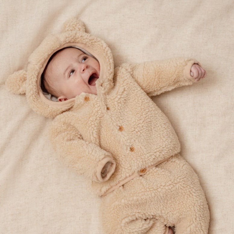 Little Dutch Teddy One Piece Little Dutch Baby Hooded Teddy Jacket (Sand)