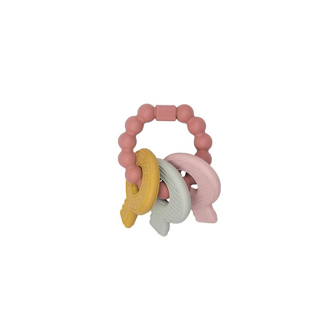 Little Dutch Teether Little Dutch Silicone Keychain Teething Toy (Pink)