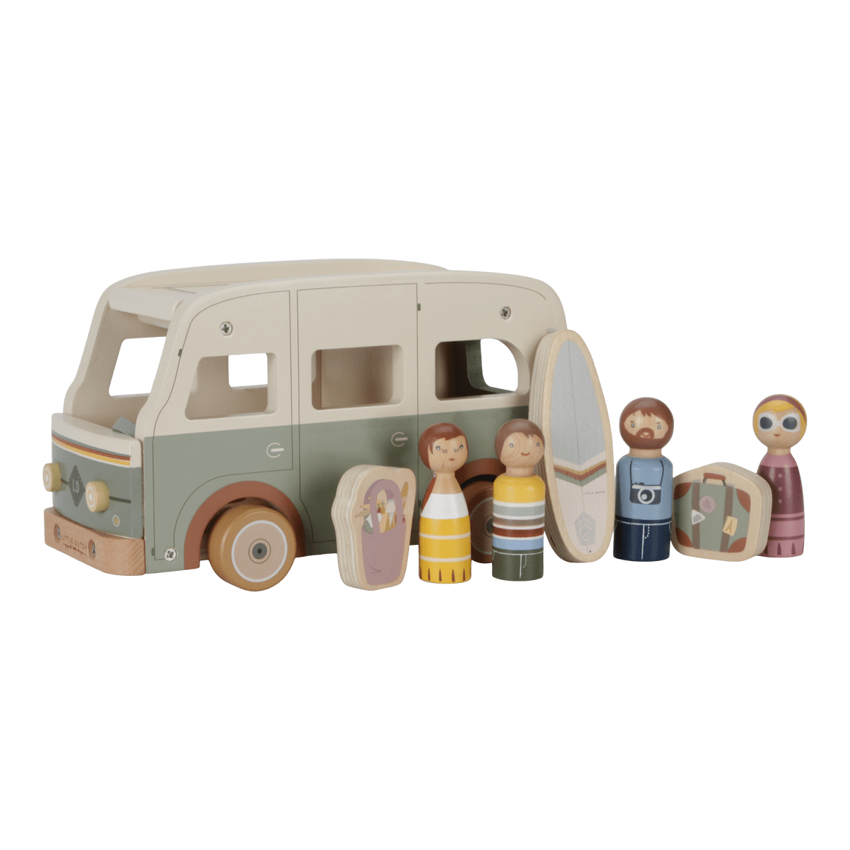 Little Dutch Wooden Toy Campervan Little Dutch Wooden Vintage Campervan Vehicle with Peg Dolls