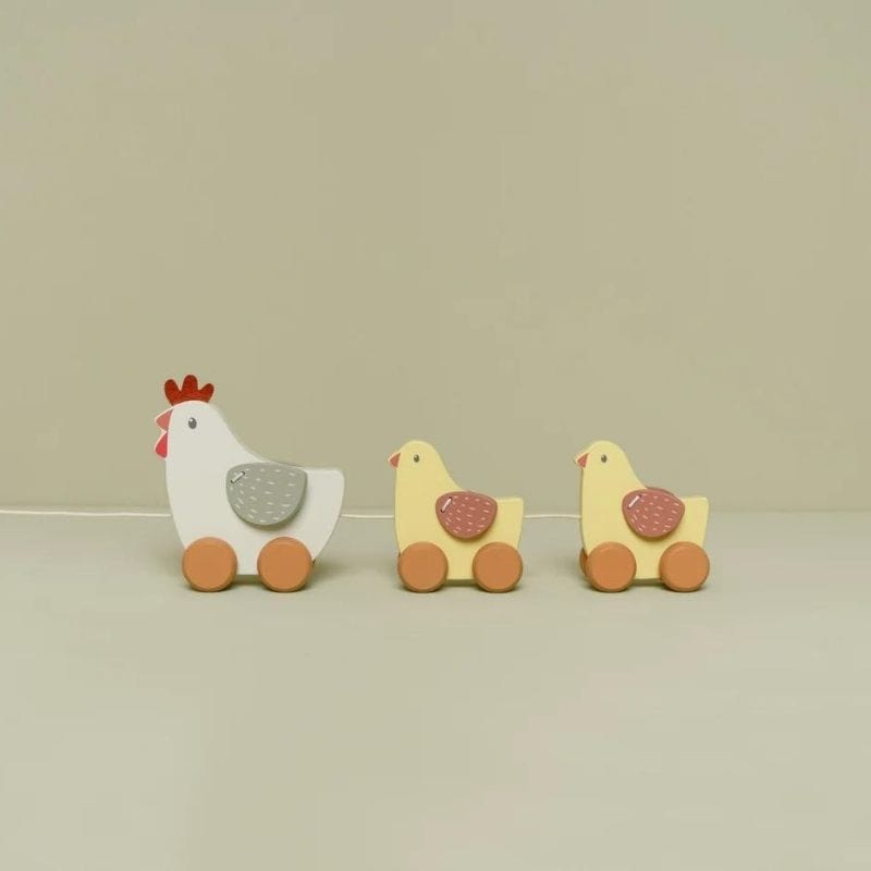 Little Dutch Wooden toy Little Dutch Pull Along Wooden Chickens (Little Farm)