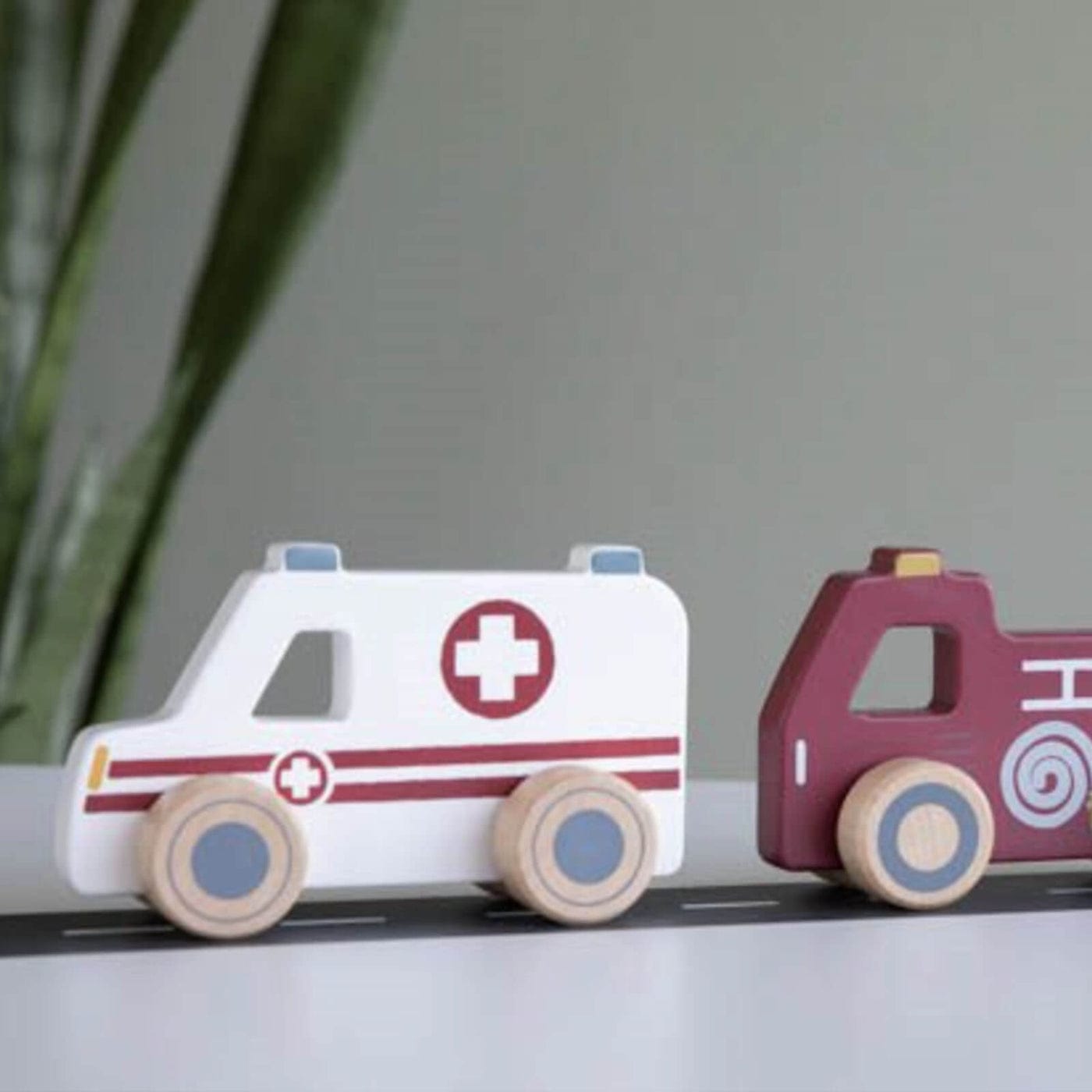 Little Dutch Wooden Toy Little Dutch Wooden Emergency Vehicles Playset