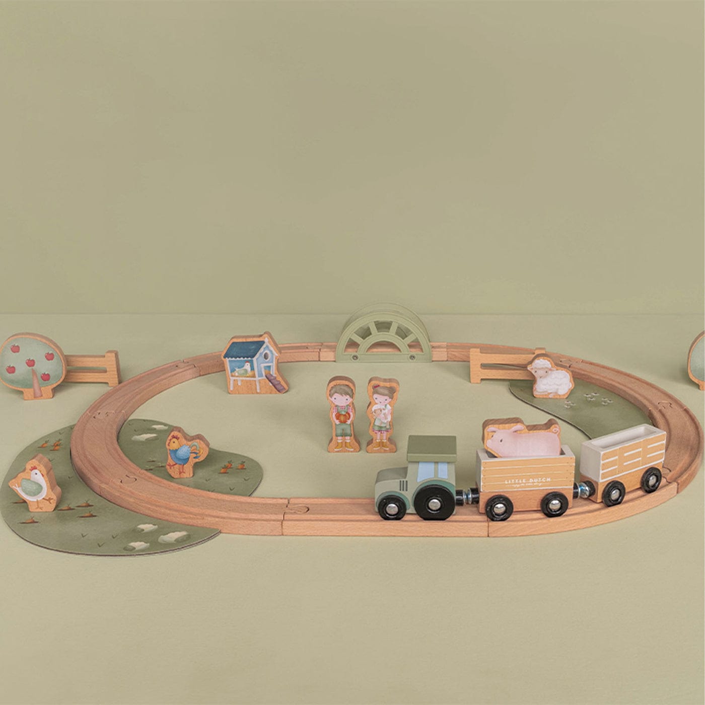 Little Dutch Wooden Toy Little Dutch Wooden Train Track (Little Farm)