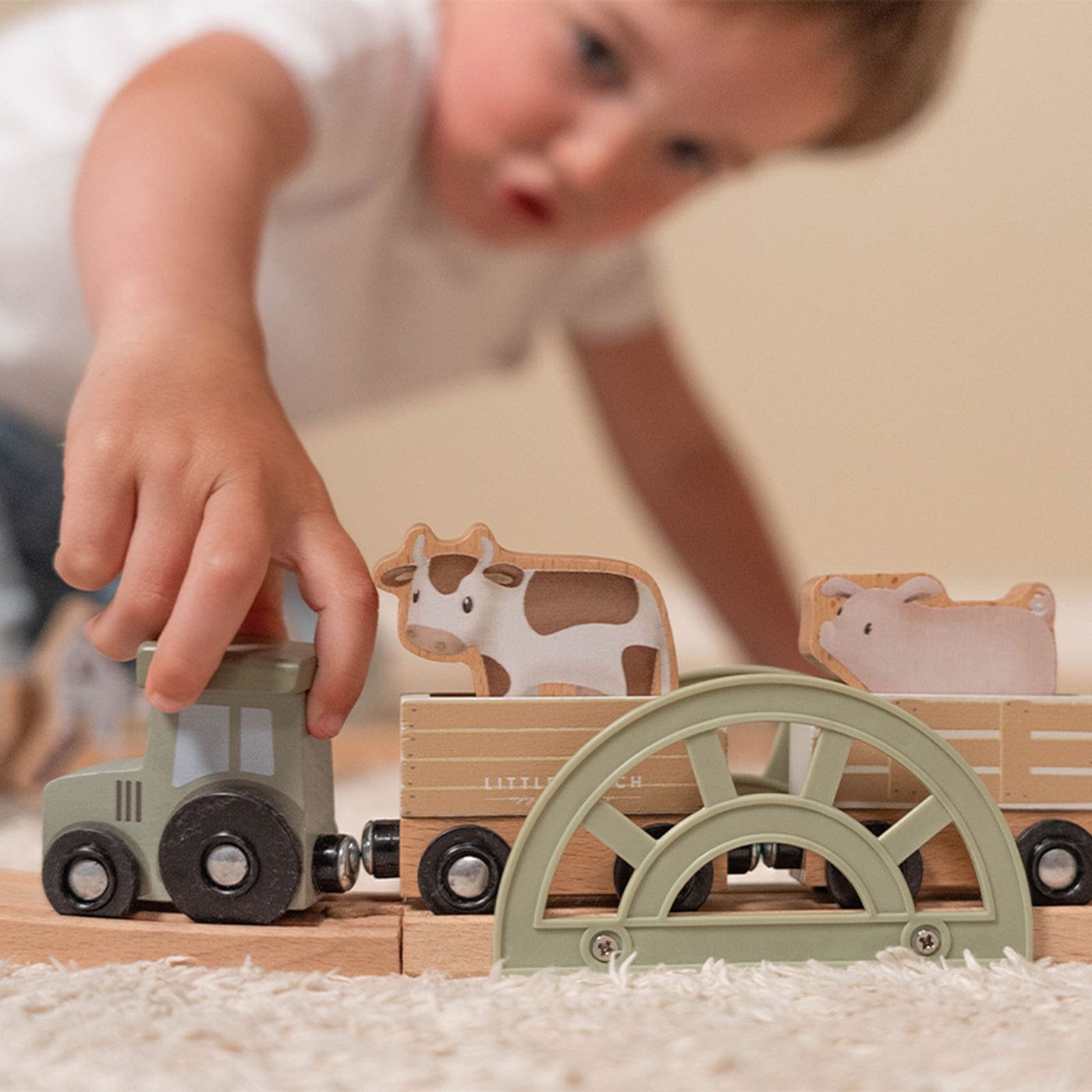 Little Dutch Wooden Toy Little Dutch Wooden Train Track (Little Farm)