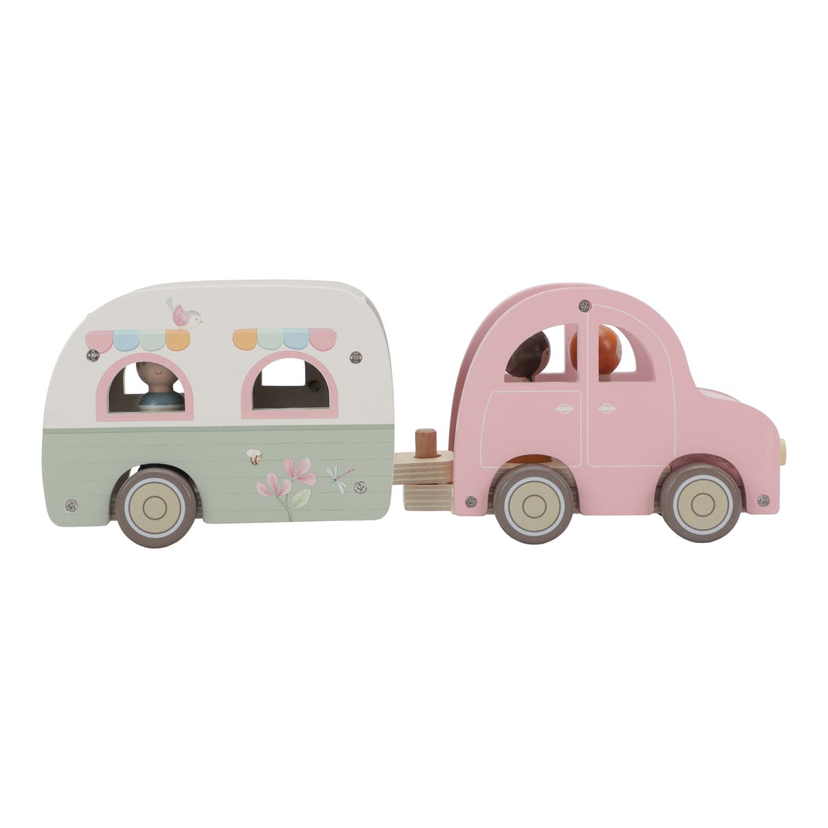 Little Dutch Wooden Toy Little Dutch Wooden Wooden Toy Car & Caravan Playset