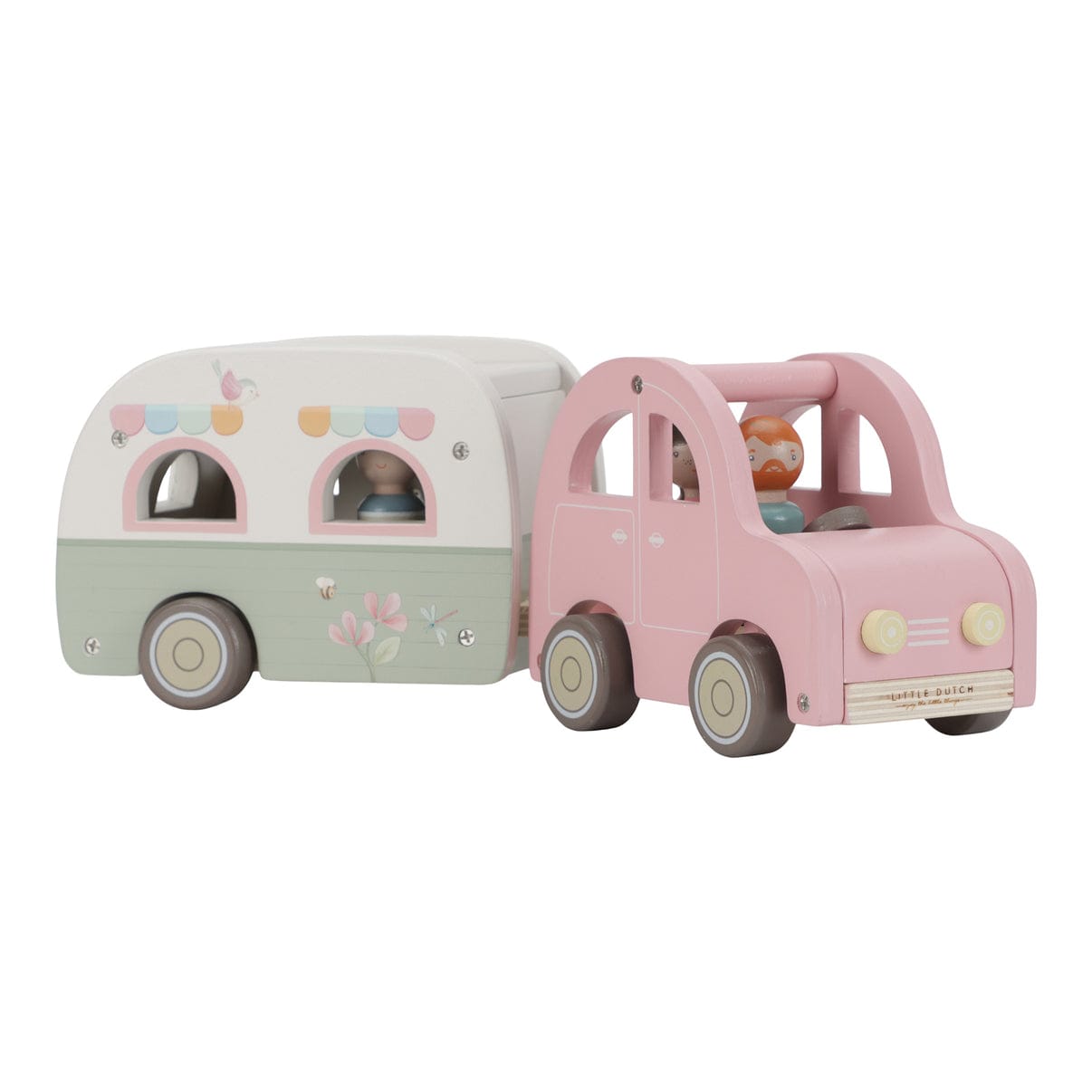 Little Dutch Wooden Toy Little Dutch Wooden Wooden Toy Car & Caravan Playset