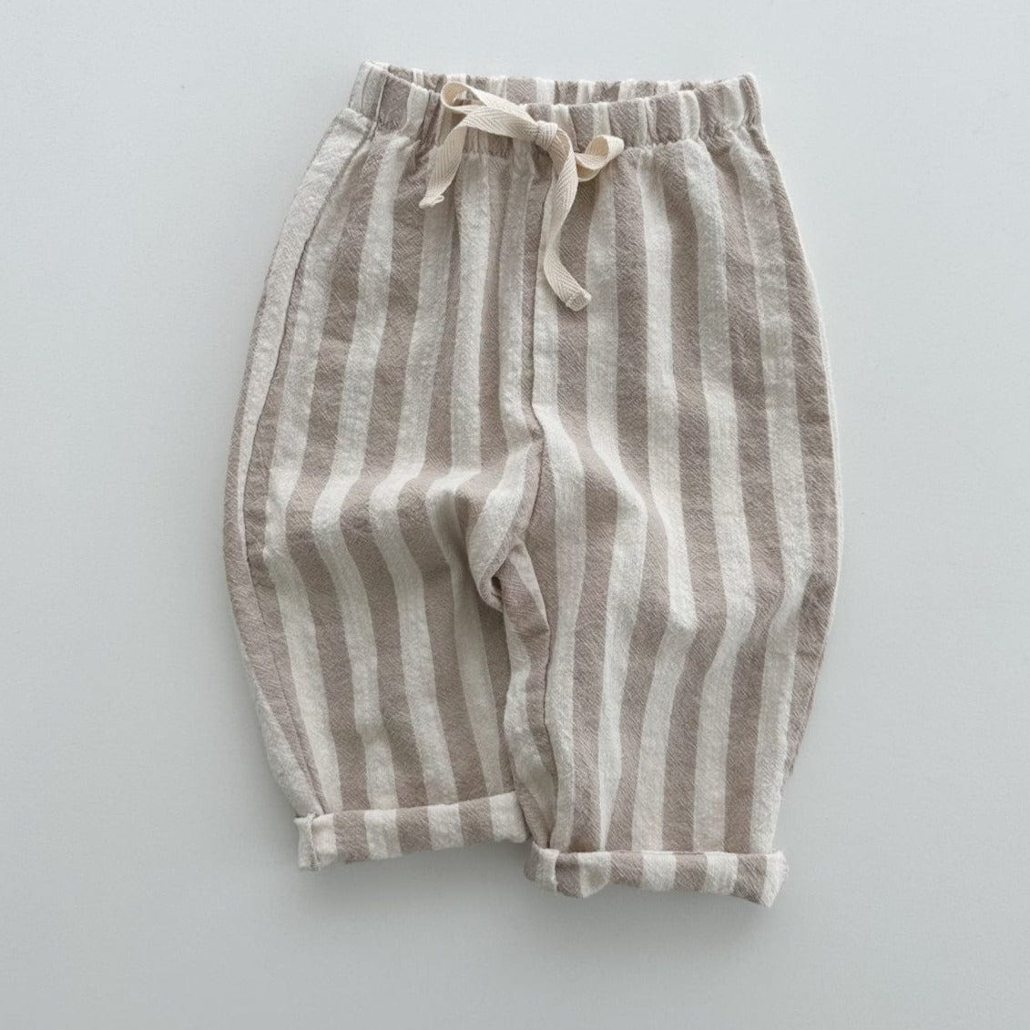 Otto Bebe Trousers Unisex Cotton Summer Stripe Trouser (Beige Wide Stripe)