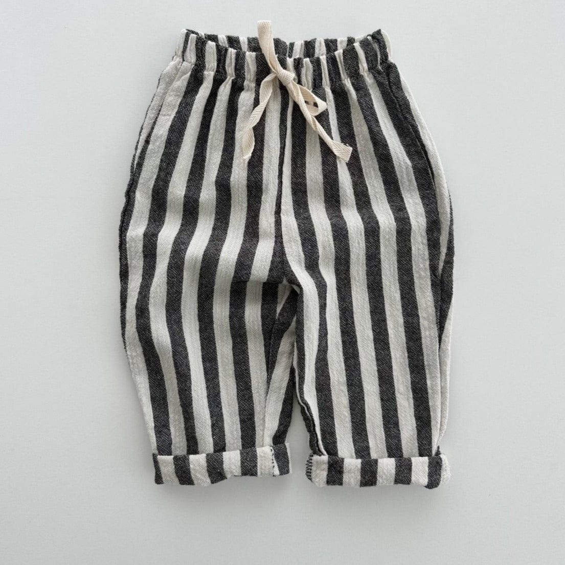 Otto Bebe Trousers Unisex Cotton Summer Stripe Trouser (Black Wide Stripe)