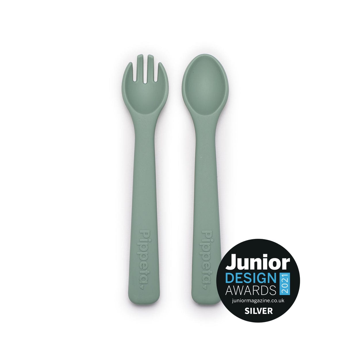 Pippeta Fork & Spoon Silicone Spoon & Fork (Meadow Green)