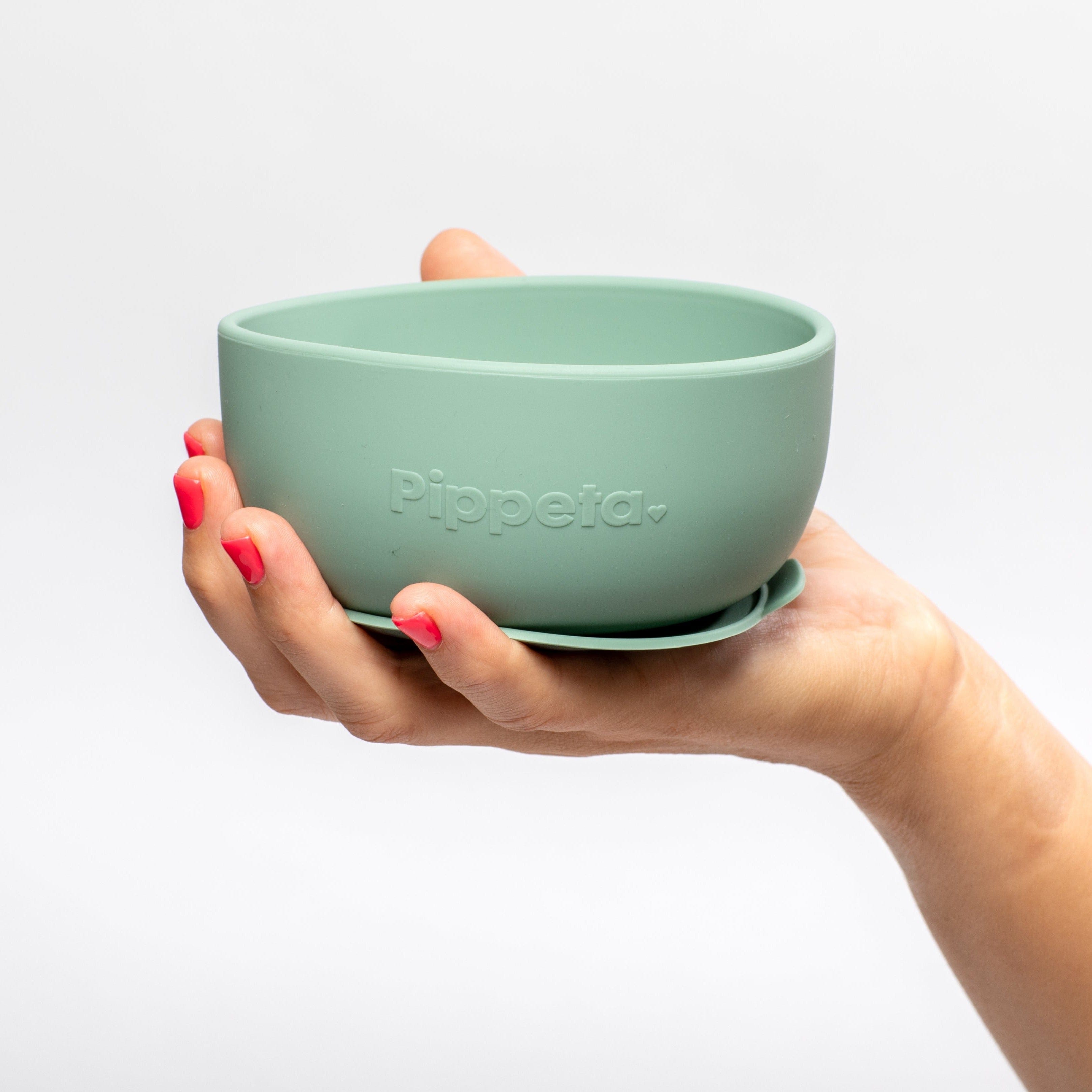 Pippeta Weaning Bowl Silicone Suction Bowl (Meadow Green)