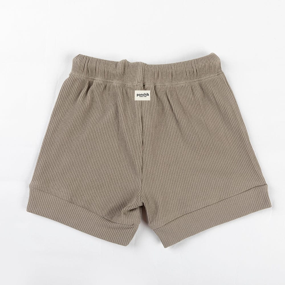 Ponchik Babies + Kids Shorts Unisex Ribbed Cotton Baby Shorts (Artichoke Green)