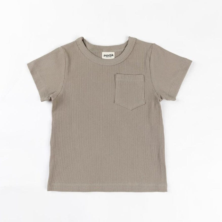 Ponchik Babies + Kids T-shirt Unisex Ribbed Cotton Baby T-Shirt (Artichoke Green)