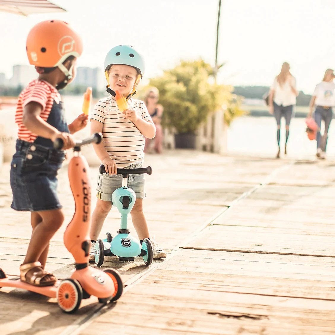 Scoot & Ride Scooter Highwaykick 1 Kids Scooter & Push Along (Peach)