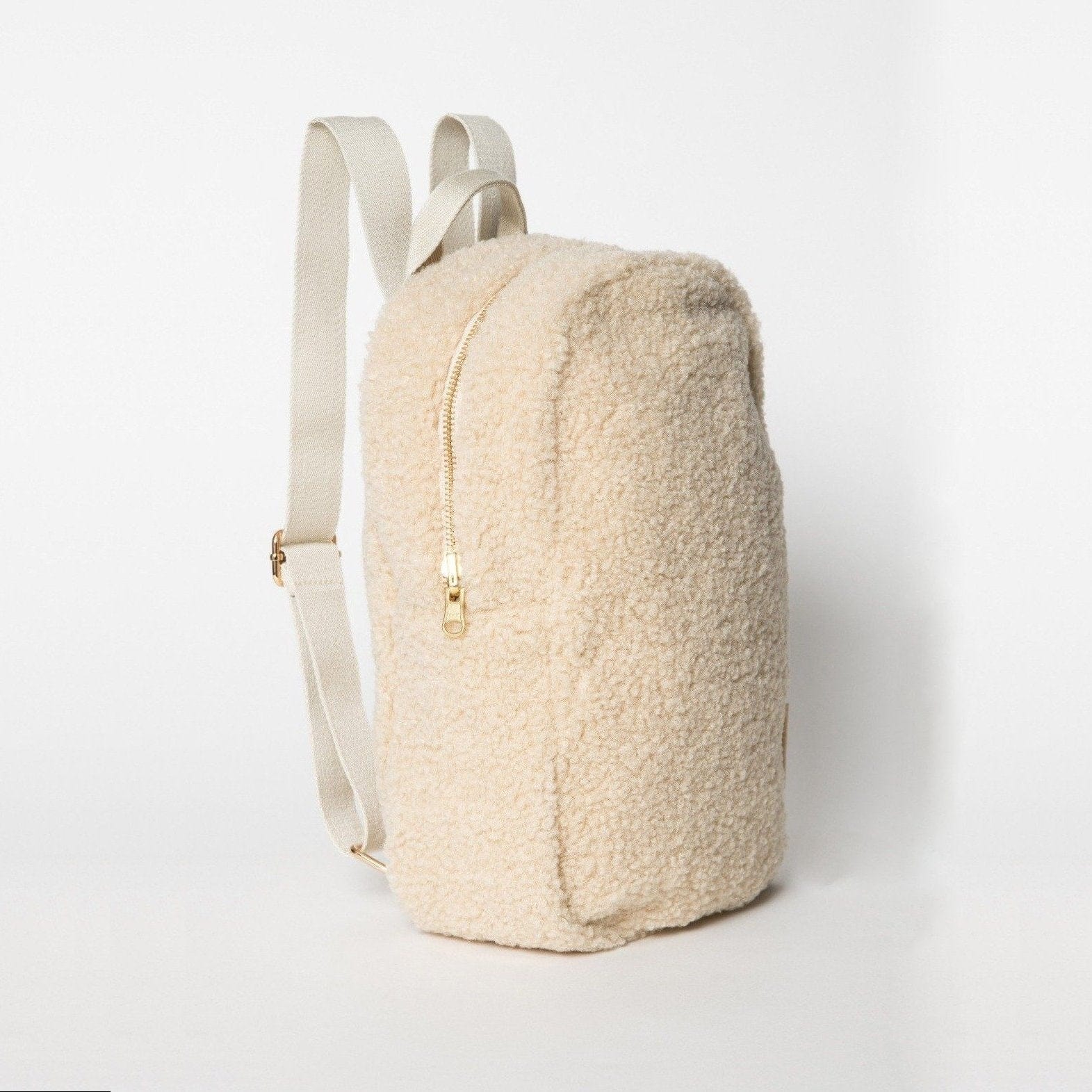 Beige mini backpack sale