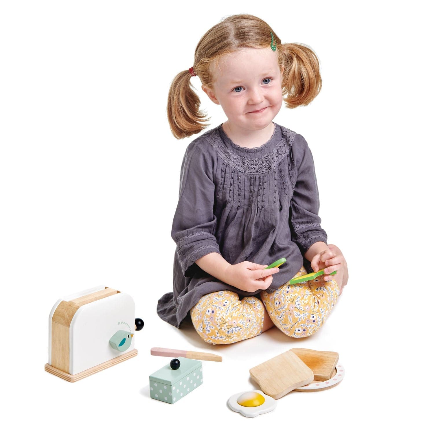 Tender Leaf Toys Wooden pretend play Breakfast Toaster Set