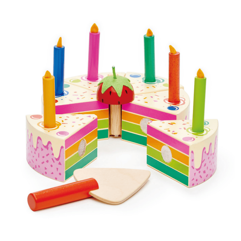 Tender Leaf Toys Wooden Till Tender Leaf Toys Rainbow Wooden Birthday Cake