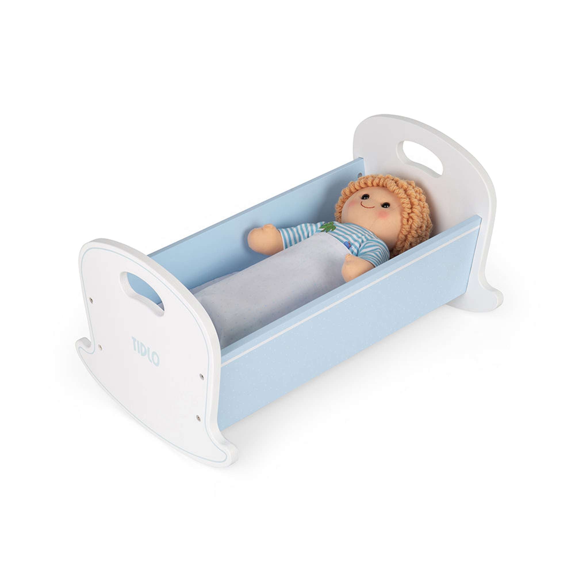 Tidlo Tidlo Wooden Doll's Cradle (Blue)