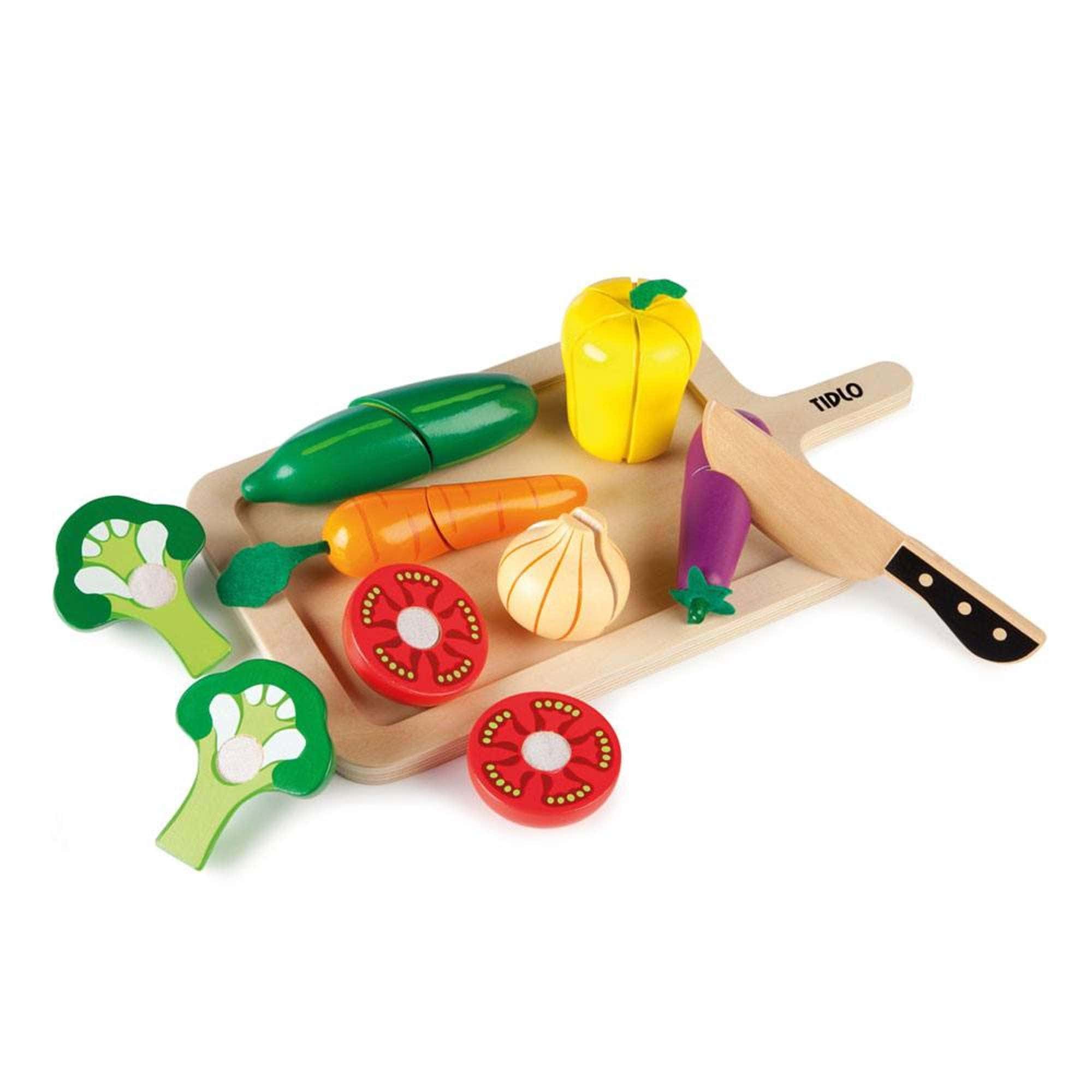 Tidlo Toys Play Food Tidlo Toys Wooden Cutting Vegetables Set